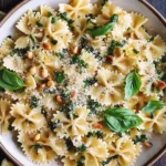 Basil Pasta with Lemon Garlic Butter Sauce