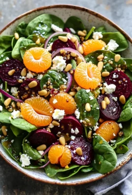 Beet Salad with Spinach and Honey-Mustard Lemon Dressing