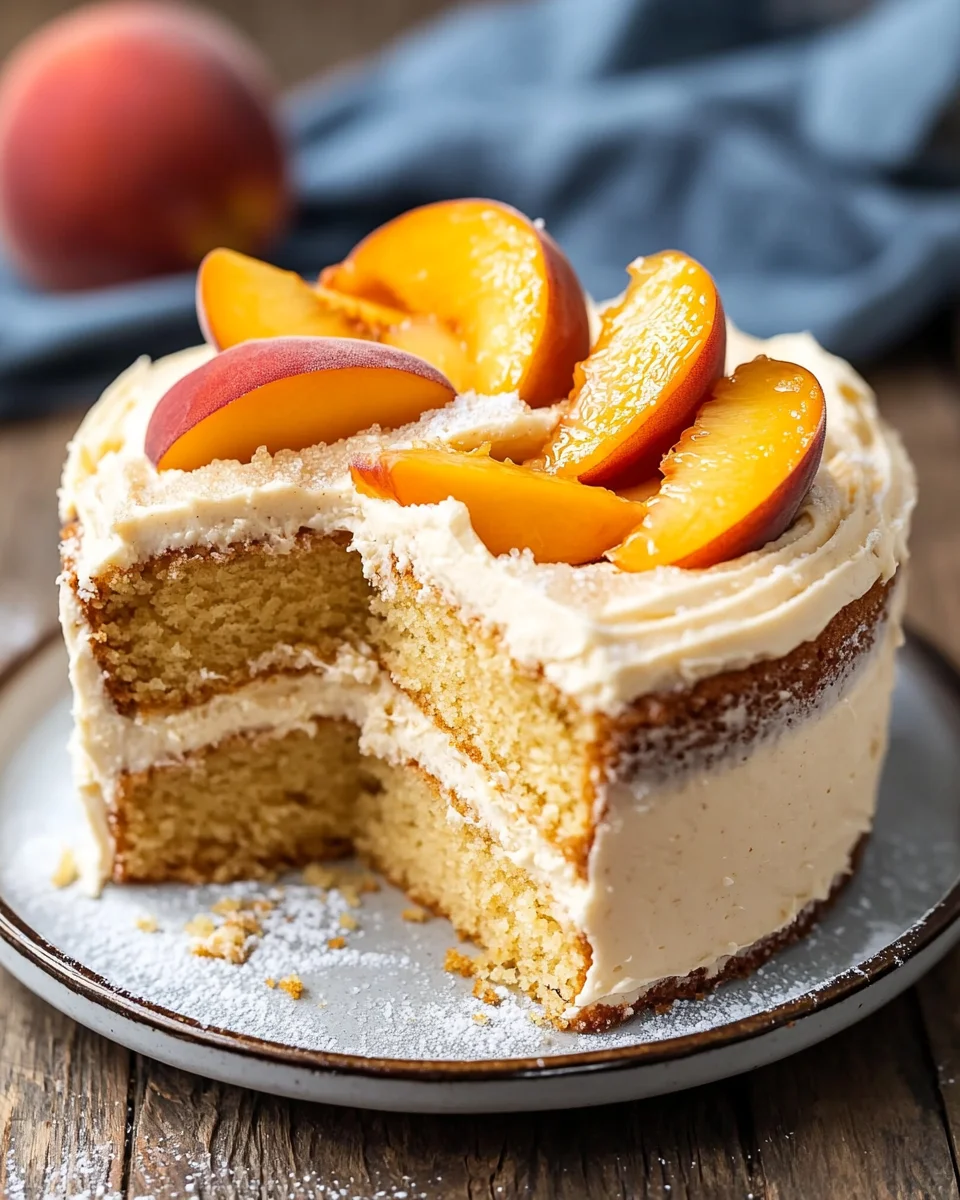 Best Peach Cake with Brown Sugar Frosting