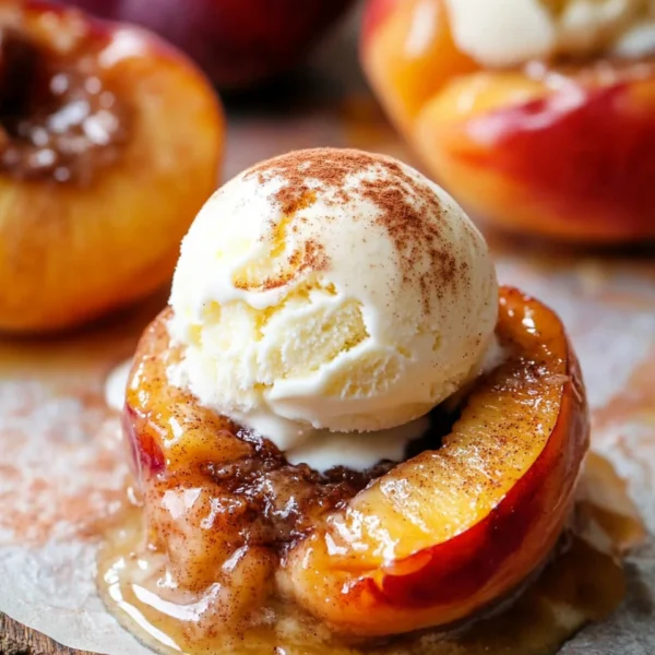 Cinnamon Sugar Baked Peaches