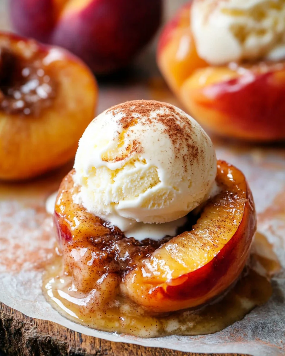Cinnamon Sugar Baked Peaches
