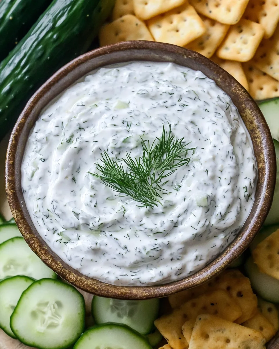 Cucumber Dip with Sour Cream and Dill
