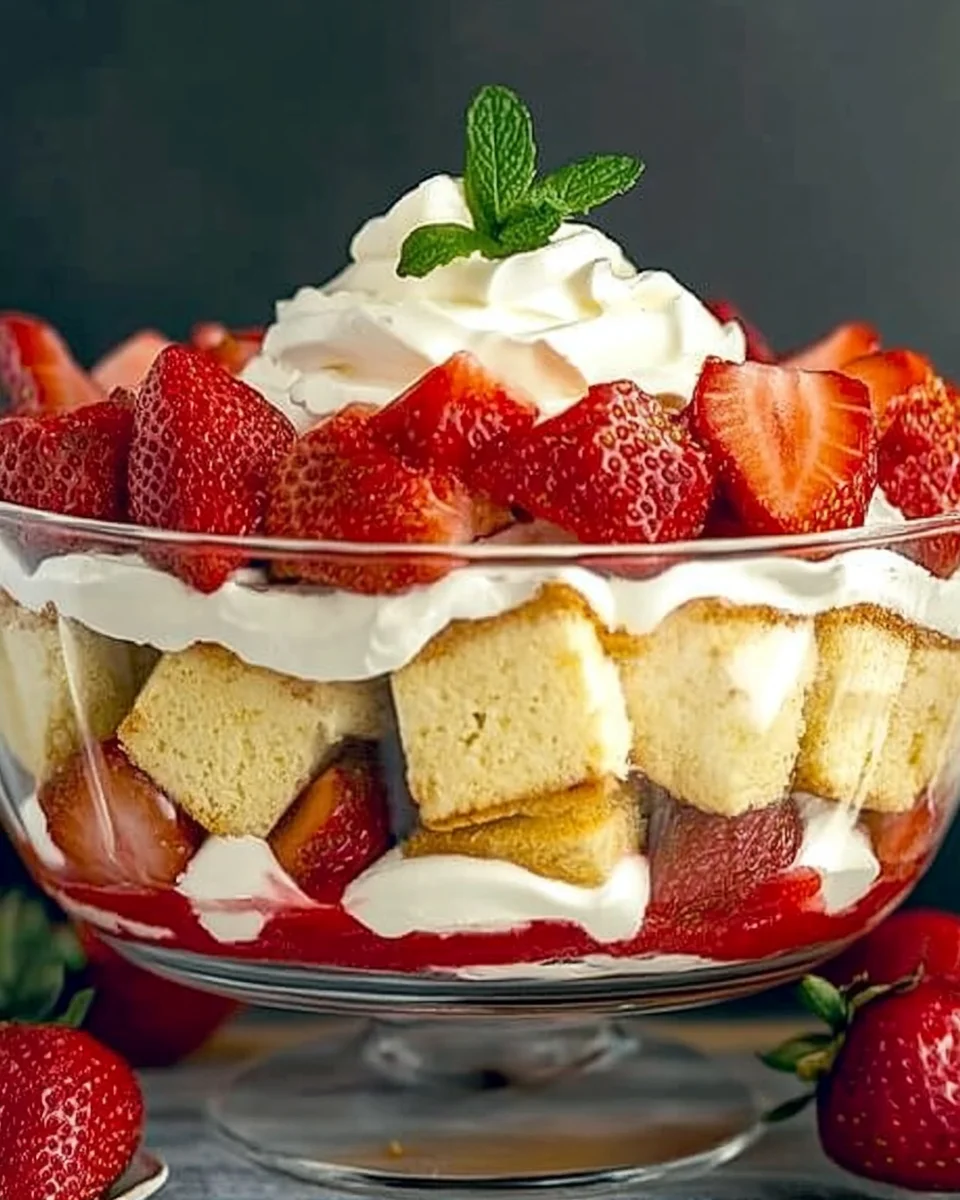 Easy Strawberry Trifle with Pound Cake
