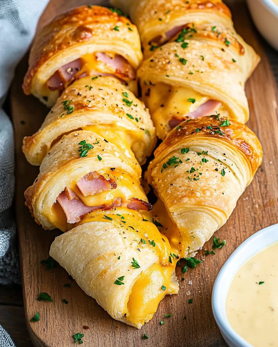 Ham & Cheddar Crescent Roll-Ups