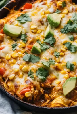 One Skillet Street Corn Chicken Enchilada Bake