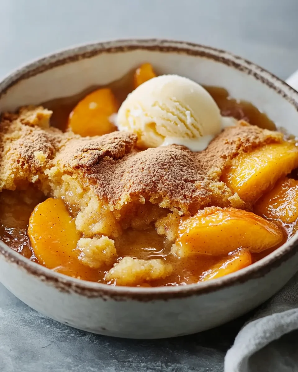 Peach Cobbler with Cake Mix