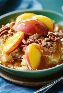 Peach Dump Cake with Pecan Topping