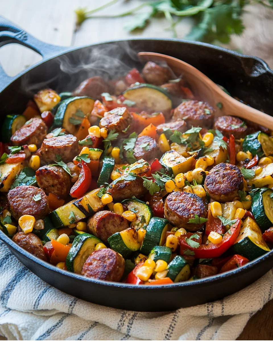 Sausage and Veggies Skillet - 30 Minute, One-Pan Meal