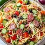 Spaghetti Pasta Salad with Italian Dressing
