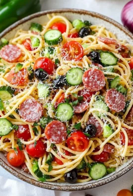Spaghetti Pasta Salad with Italian Dressing