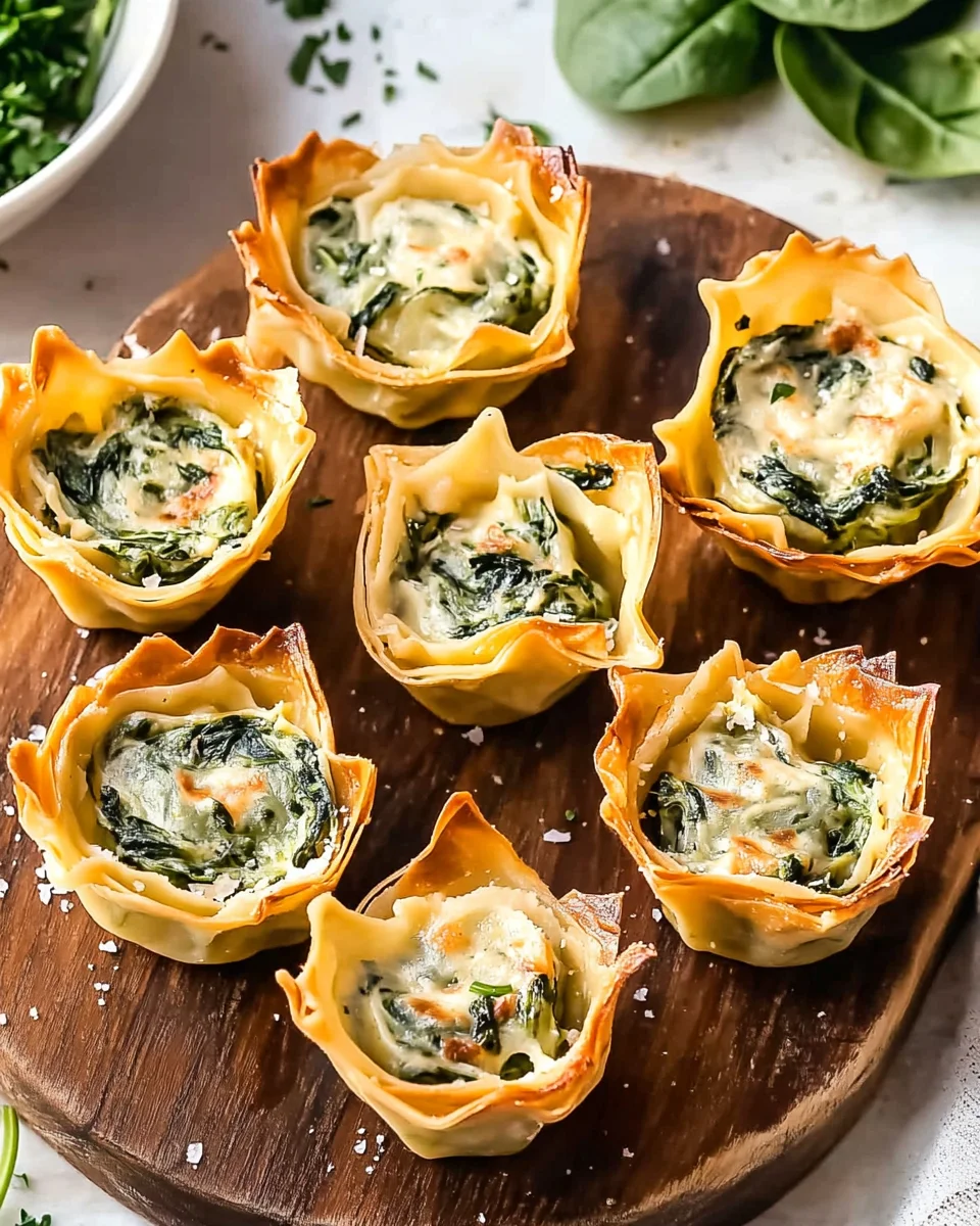 Spinach and Artichoke Wonton Cups Recipe