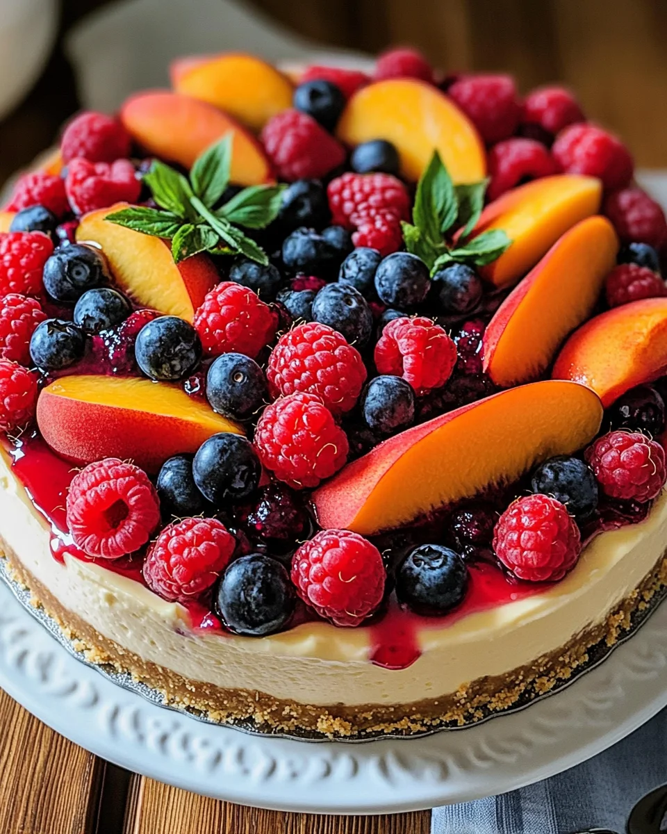 Summer Berry and Peach Cheesecake Recipe