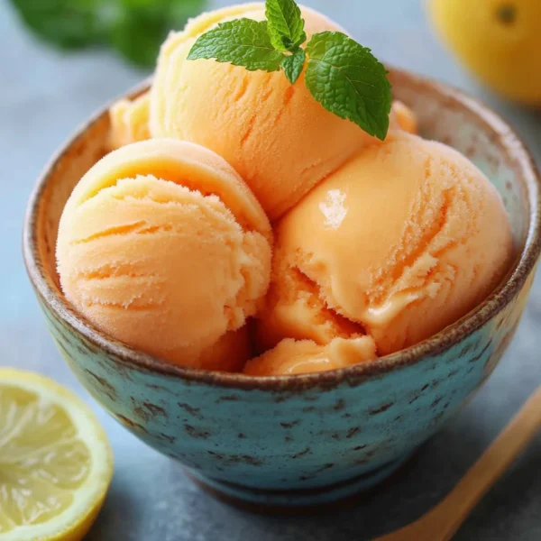 The Best Peach Sorbet Without Ice Cream Maker