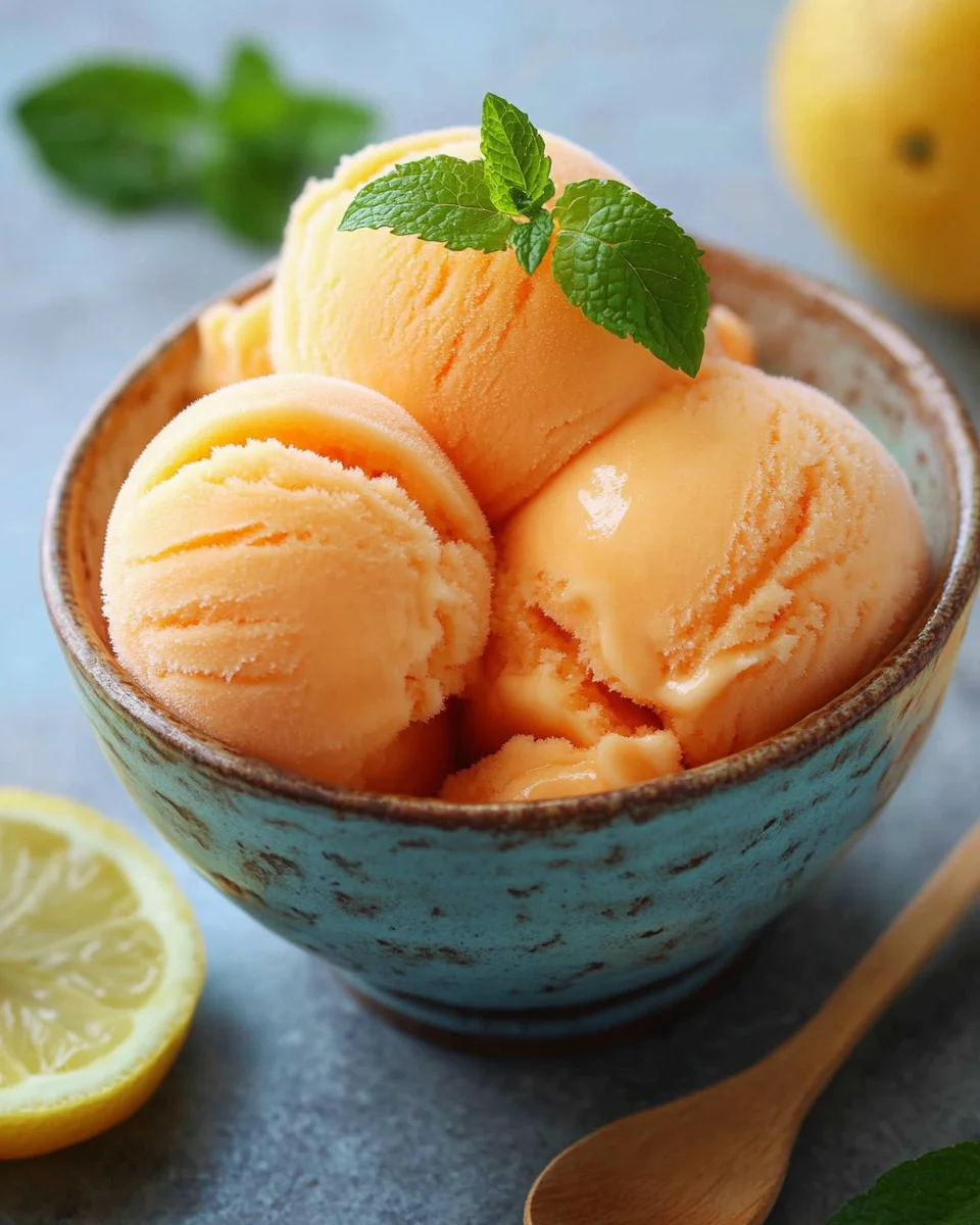 The Best Peach Sorbet Without Ice Cream Maker
