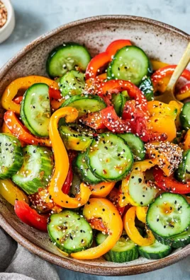 Viral TikTok Cucumber & Bell Pepper Salad